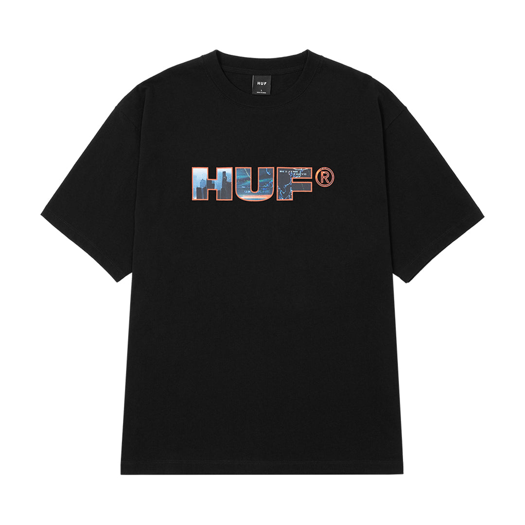 HUF WORLDWIDE(ハフ ワールドワイド)| FLIGHT PATH SS TEE / BLACK | スノーボード・スケートボードのTACTICS JAPAN