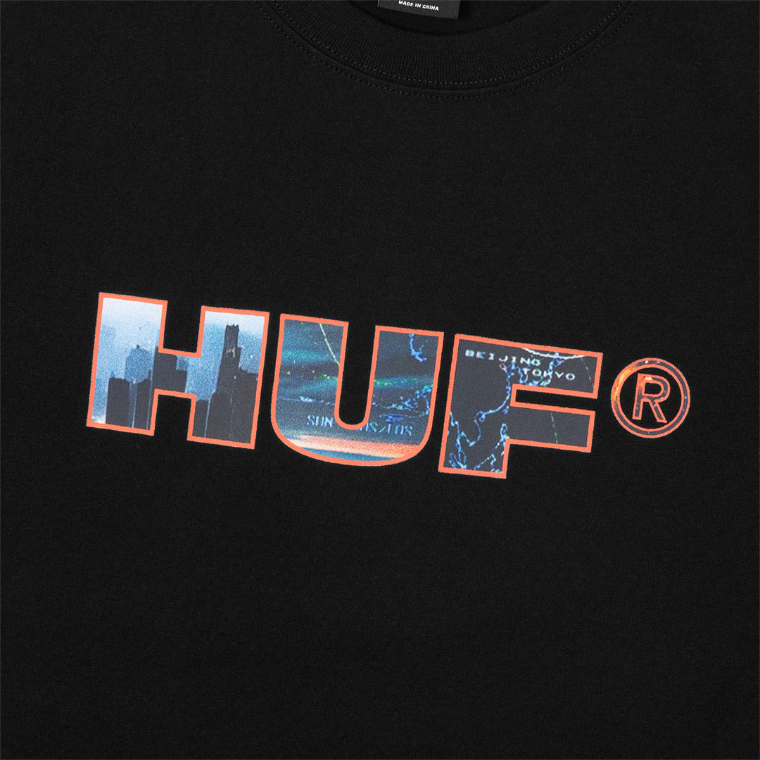 HUF WORLDWIDE(ハフ ワールドワイド)| FLIGHT PATH SS TEE / BLACK | スノーボード・スケートボードのTACTICS JAPAN