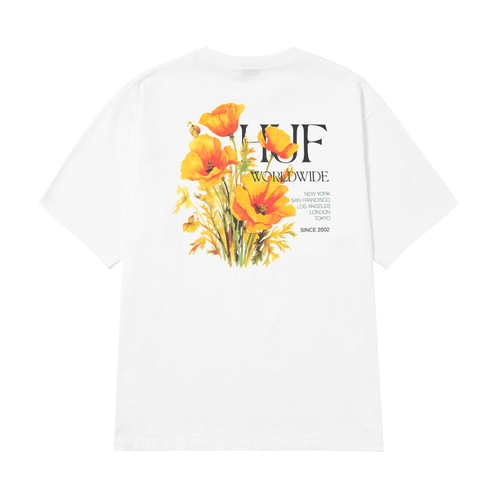 HUF(ハフ)| POPPY TEE / WHITE | スノーボード・スケートボードのTACTICS JAPAN