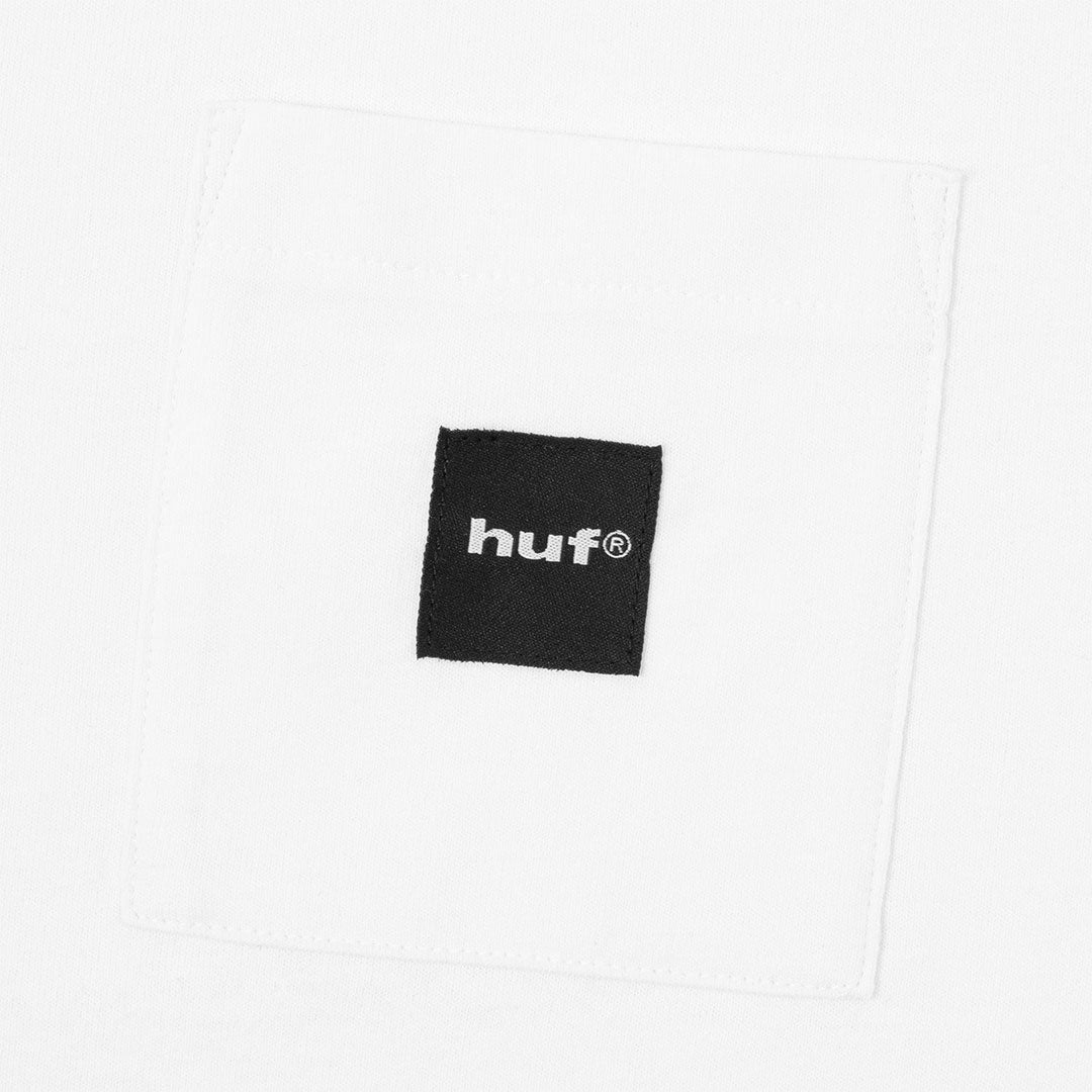 HUF WORLDWIDE(ハフ ワールドワイド)| BOX LOGO POCKET TEE / WHITE | スノーボード・スケートボードのTACTICS JAPAN