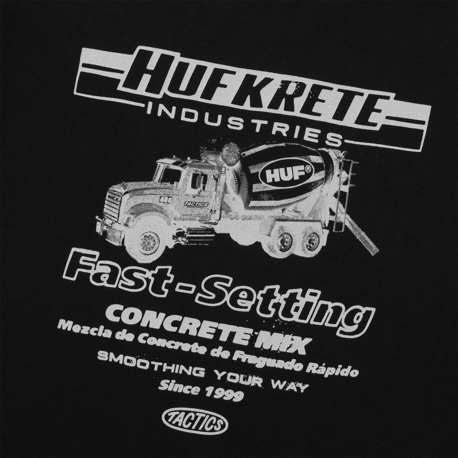 HUF(ハフ)| HUF X TACTICS MIXER TEE / BLACK | スノーボード・スケートボードのTACTICS JAPAN