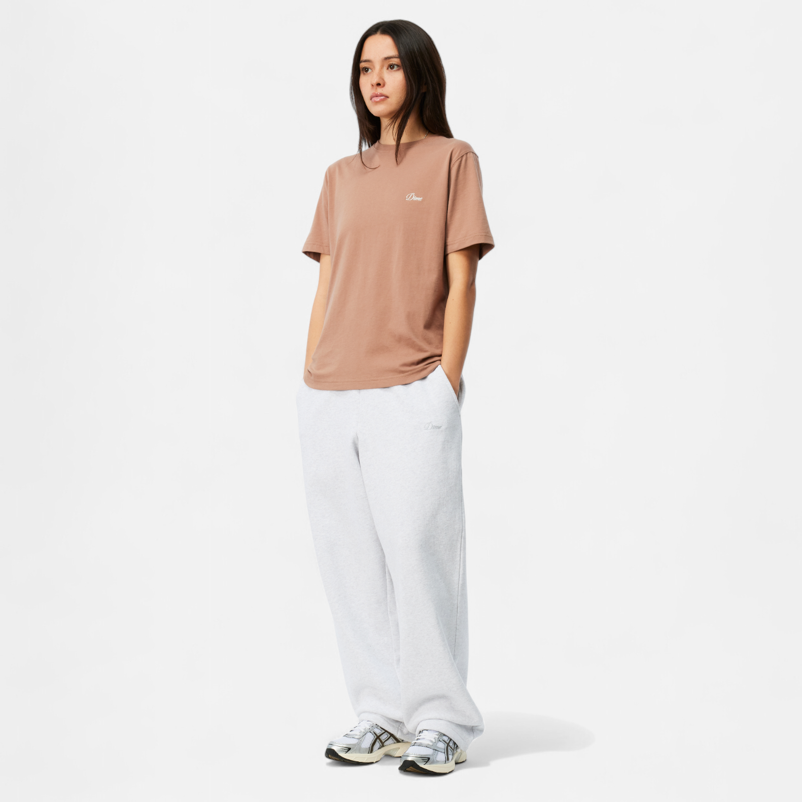 CURSIVE SMALL LOGO SWEATPANTS / ASH