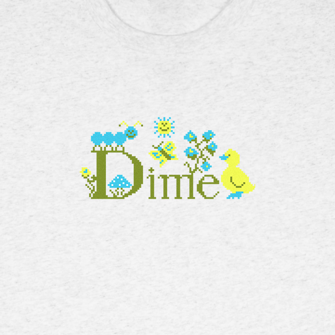 DIME MTL(ダイム モントリオール)| CLASSIC CROSS STITCH T-SHIRT / ASH | スノーボード・スケートボードのTACTICS JAPAN