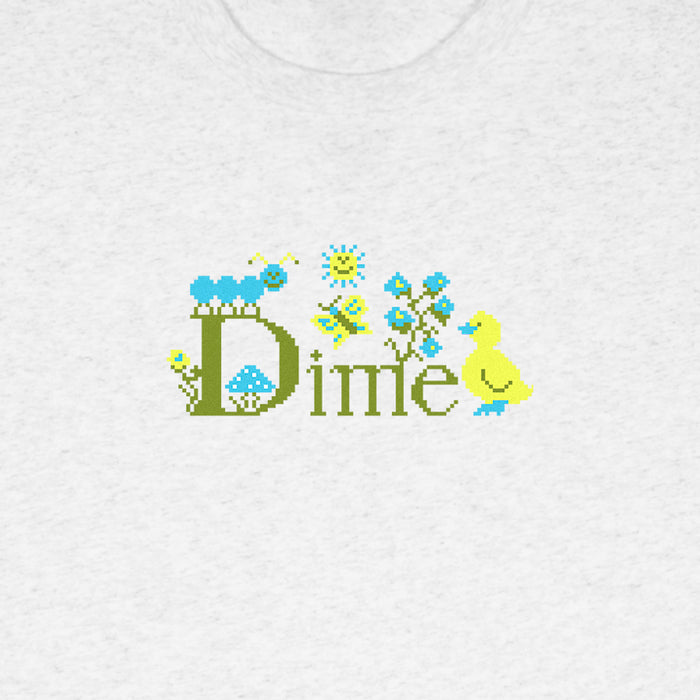 DIME MTL(ダイム モントリオール)| CLASSIC CROSS STITCH T-SHIRT / ASH | スノーボード・スケートボードのTACTICS JAPAN