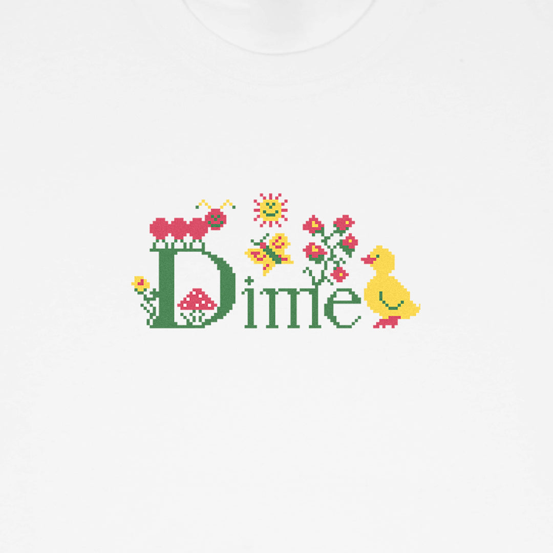DIME MTL(ダイム モントリオール)| CLASSIC CROSS STITCH T-SHIRT / WHITE | スノーボード・スケートボードのTACTICS JAPAN