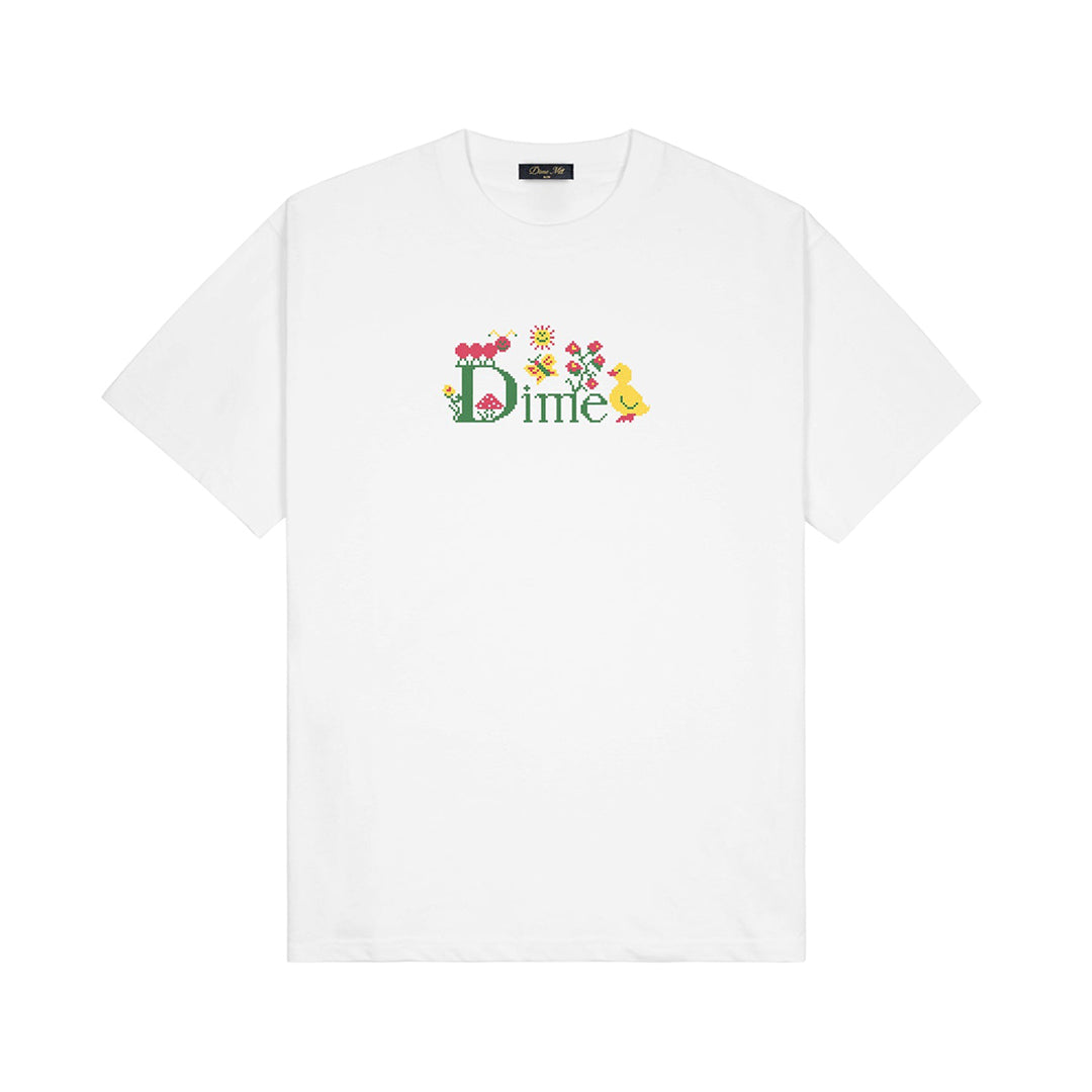 DIME MTL(ダイム モントリオール)| CLASSIC CROSS STITCH T-SHIRT / WHITE | スノーボード・スケートボードのTACTICS JAPAN