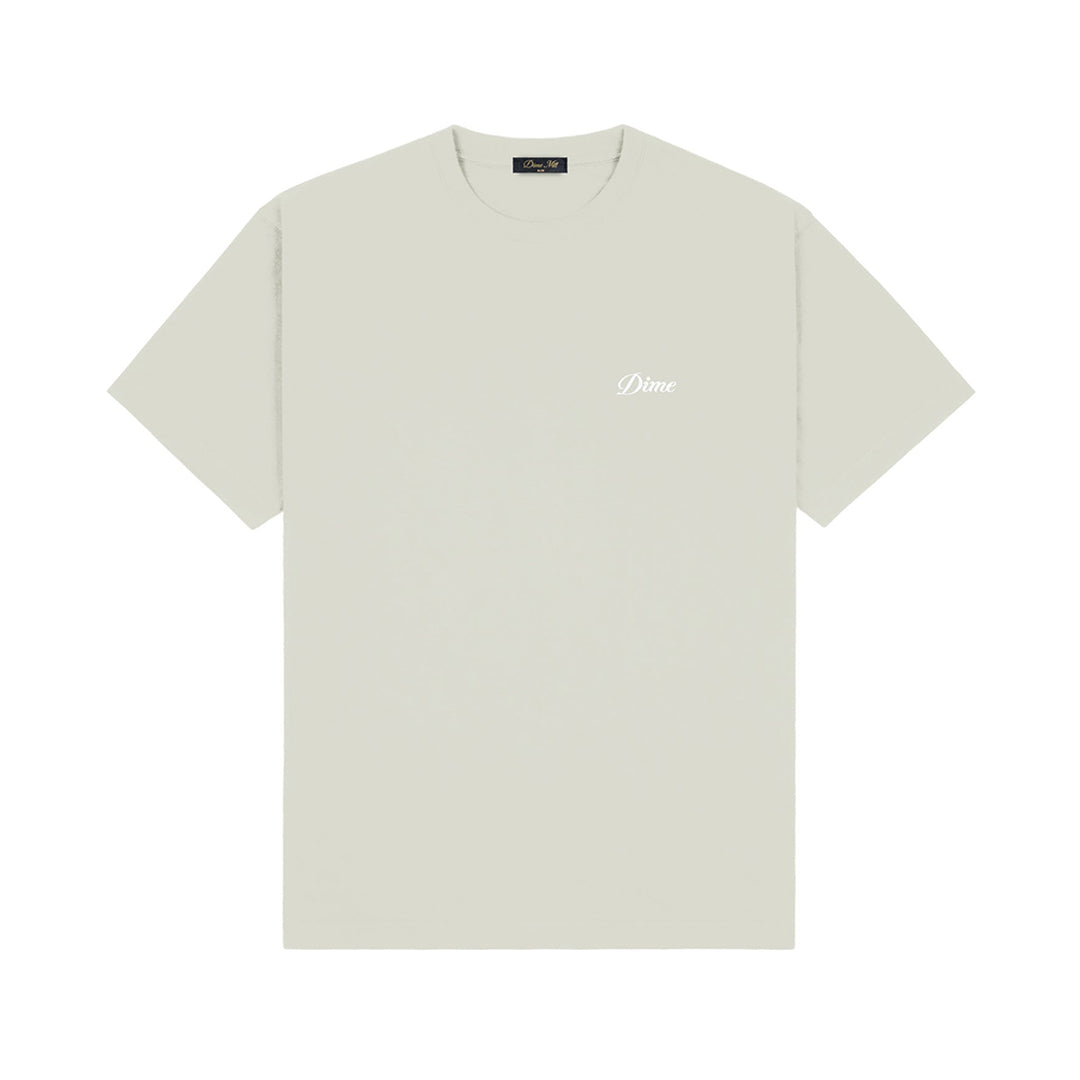 DIME MTL(ダイム モントリオール)| CURSIVE SMALL LOGO T-SHIRT - CHARCOAL MOSS | スノーボード・スケートボードのTACTICS JAPAN