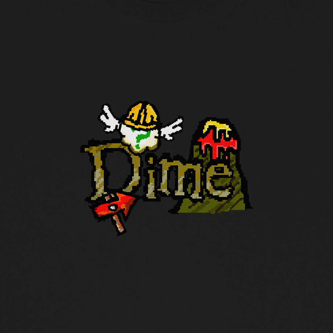 DIME MTL(ダイム モントリオール)| CLASSIC FUZZY T-SHIRT / BLACK | スノーボード・スケートボードのTACTICS JAPAN
