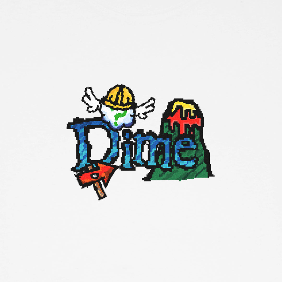 DIME MTL(ダイム モントリオール)| CLASSIC FUZZY T-SHIRT / WHITE | スノーボード・スケートボードのTACTICS JAPAN