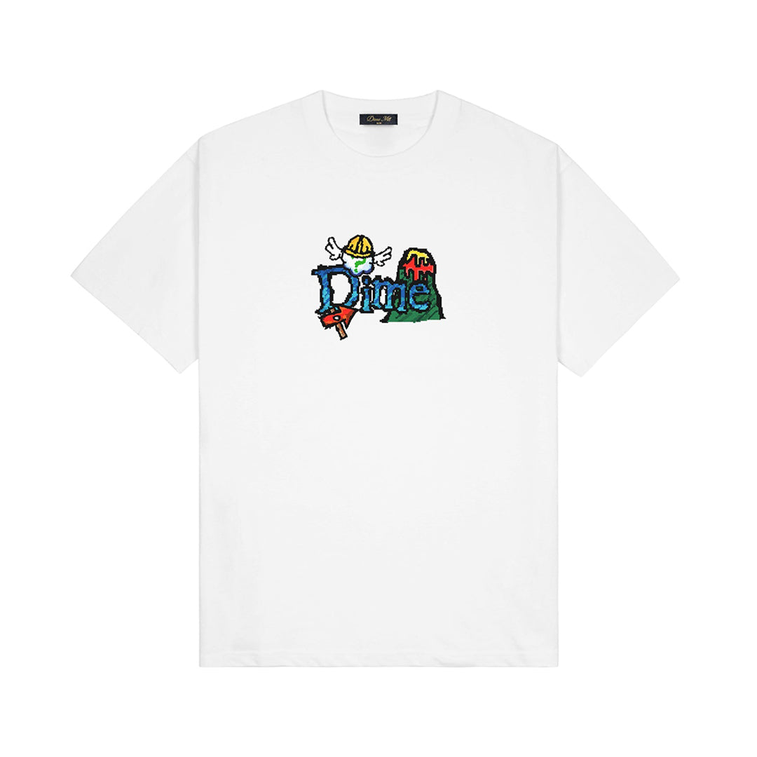 DIME MTL(ダイム モントリオール)| CLASSIC FUZZY T-SHIRT / WHITE | スノーボード・スケートボードのTACTICS JAPAN