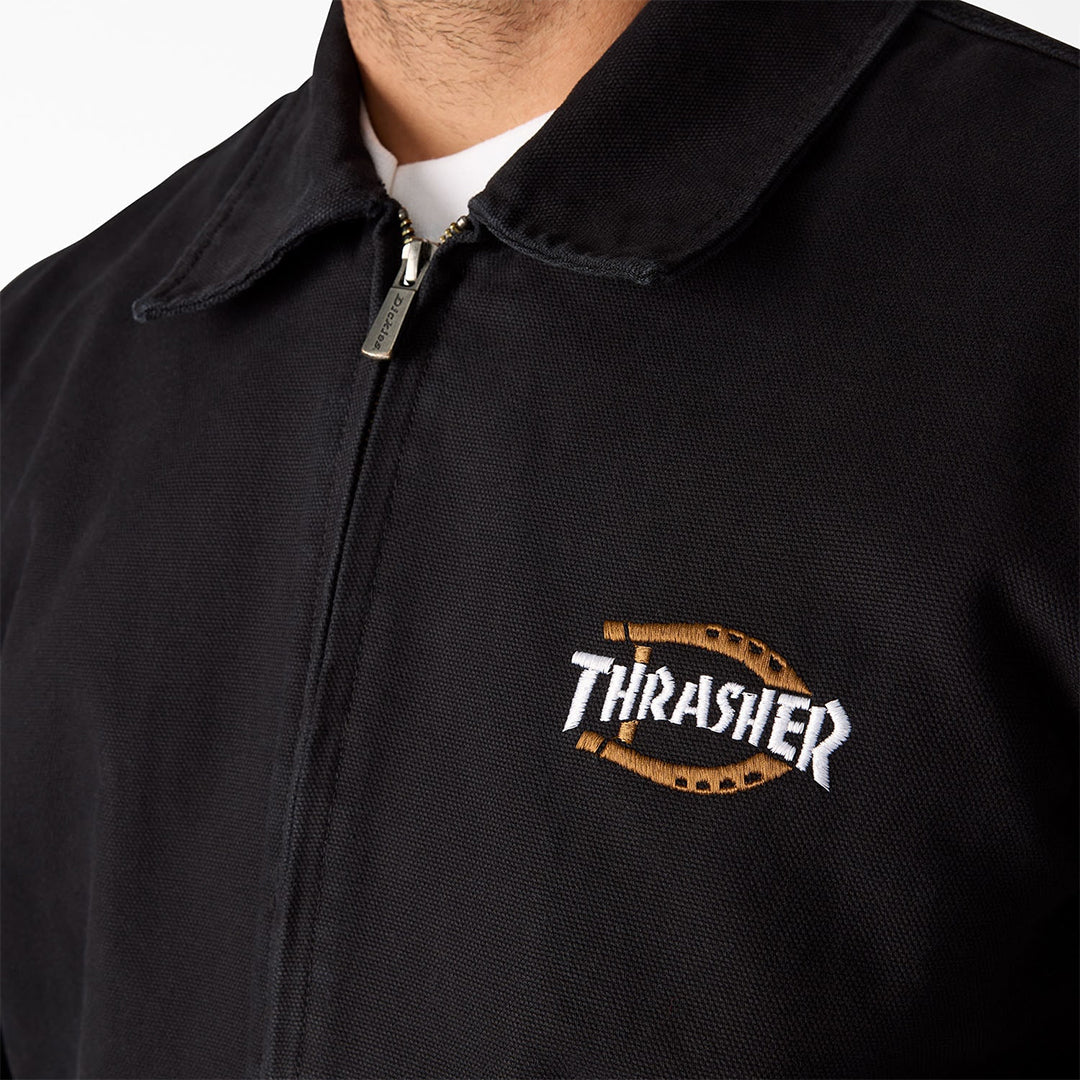 DICKIES SKATEBOARDING(ディッキーズ スケートボーディング)| DICKIES X THRASHER COTTON JACKET / BLACK | スノーボード・スケートボードのTACTICS JAPAN