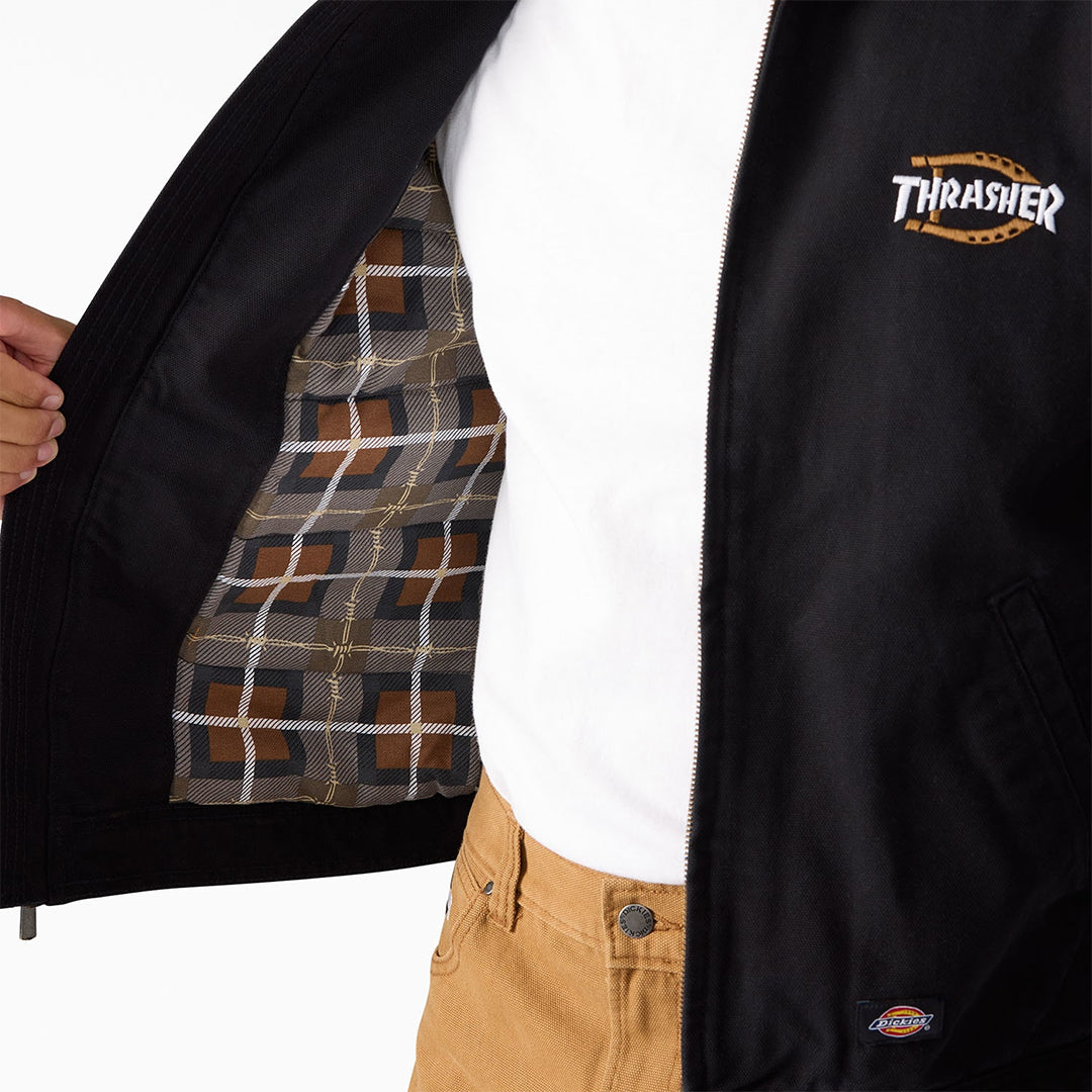 DICKIES SKATEBOARDING(ディッキーズ スケートボーディング)| DICKIES X THRASHER COTTON JACKET / BLACK | スノーボード・スケートボードのTACTICS JAPAN