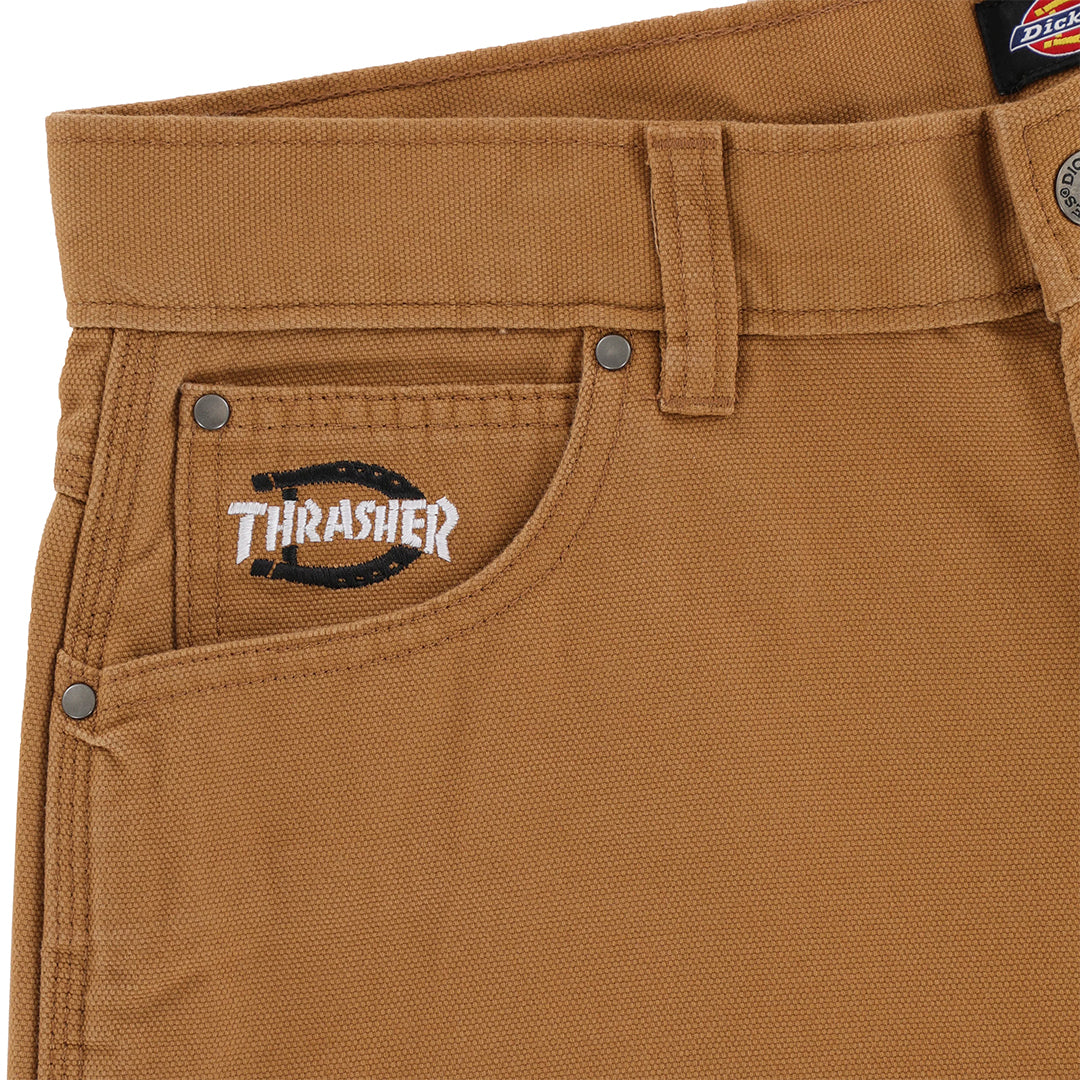 DICKIES SKATEBOARDING(ディッキーズ スケートボーディング)| DICKIES X THRASHER DOUBLE KNEE PANTS / BROWN DUCK | スノーボード・スケートボードのTACTICS JAPAN