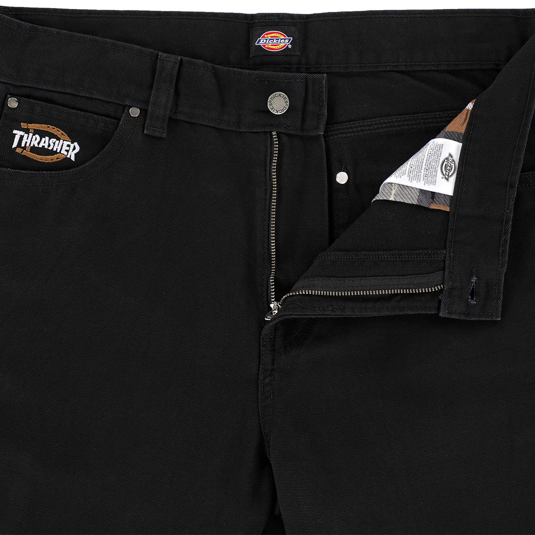 DICKIES SKATEBOARDING(ディッキーズ スケートボーディング)| DICKIES X THRASHER DOUBLE KNEE PANTS / BLACK | スノーボード・スケートボードのTACTICS JAPAN