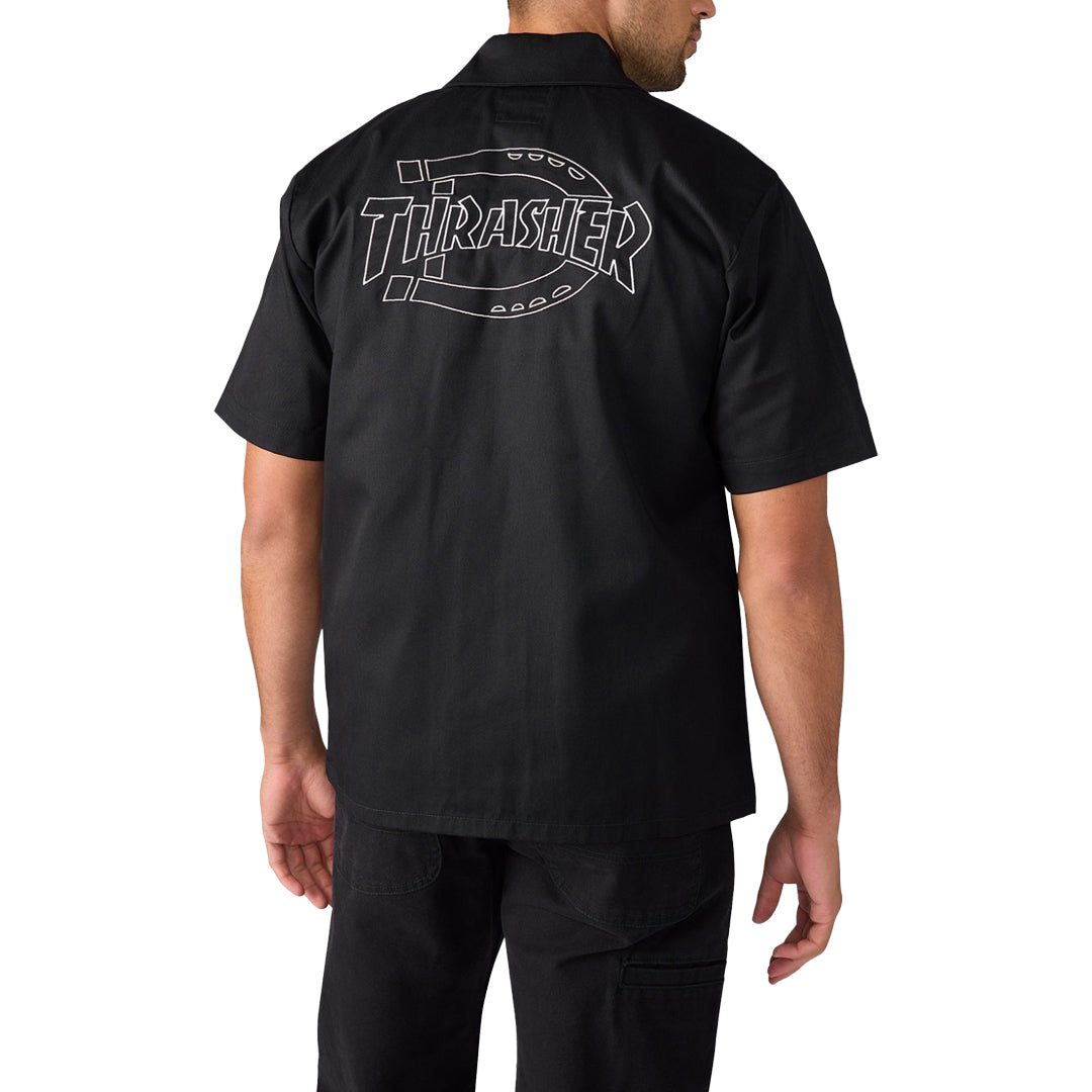 DICKIES SKATEBOARDING(ディッキーズ スケートボーディング)| DICKIES X THRASHER CANVAS SHIRT / BLACK | スノーボード・スケートボードのTACTICS JAPAN