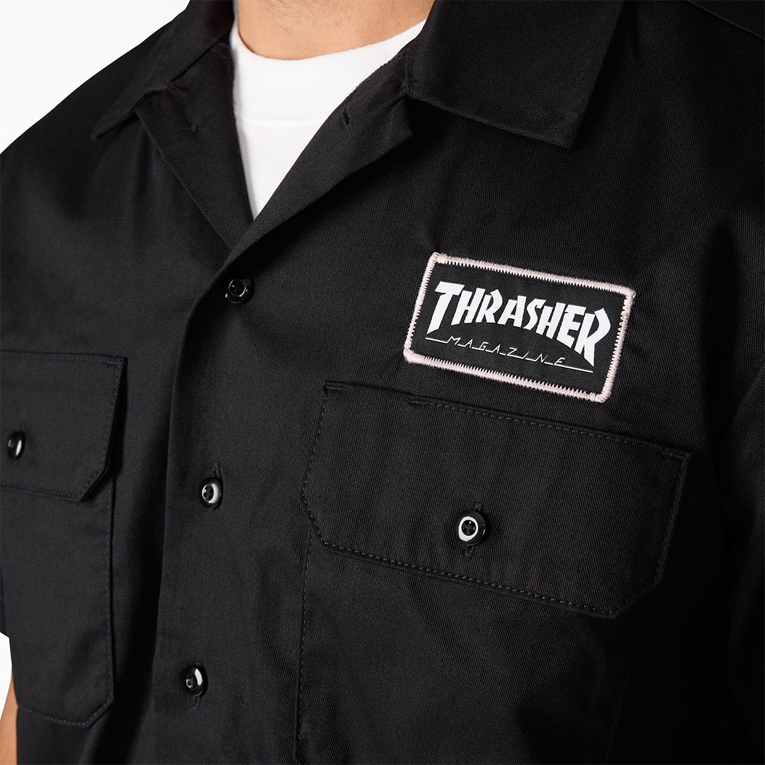 DICKIES SKATEBOARDING(ディッキーズ スケートボーディング)| DICKIES X THRASHER CANVAS SHIRT / BLACK | スノーボード・スケートボードのTACTICS JAPAN