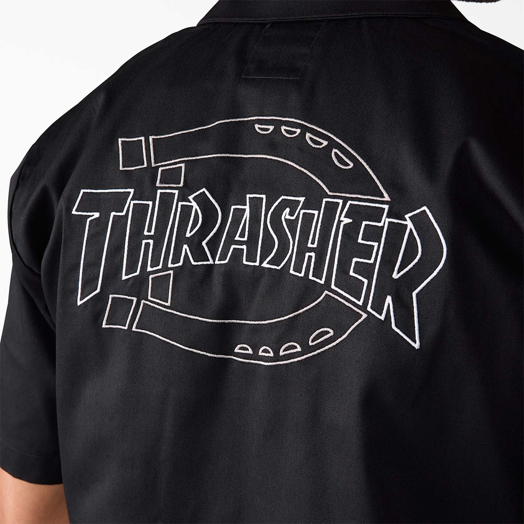 DICKIES SKATEBOARDING(ディッキーズ スケートボーディング)| DICKIES X THRASHER CANVAS SHIRT / BLACK | スノーボード・スケートボードのTACTICS JAPAN