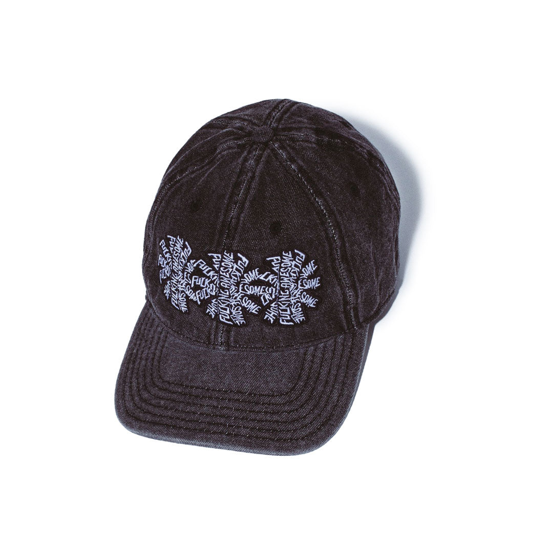 FUCKING AWESOME(ファッキン オーサム)| THREE SPIRAL WASHED DENIM 6-PANEL HAT / BLACK | スノーボード・スケートボードのTACTICS JAPAN