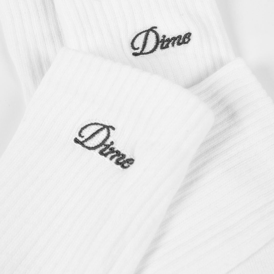 DIME MTL(ダイム モントリオール)| TWO PACK CREW SOCKS / WHITE | スノーボード・スケートボードのTACTICS JAPAN