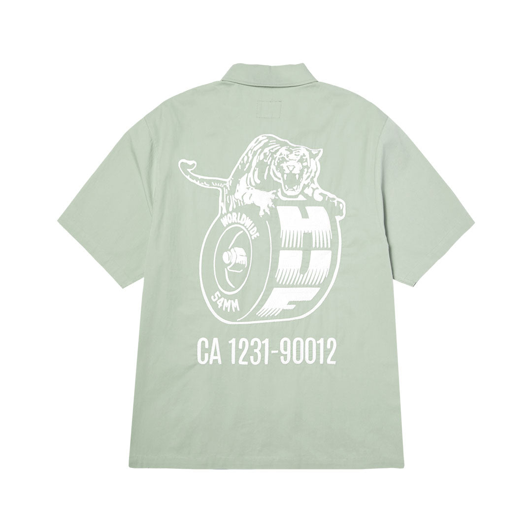 URETHANE S/S WORK SHIRT / MIST GREEN