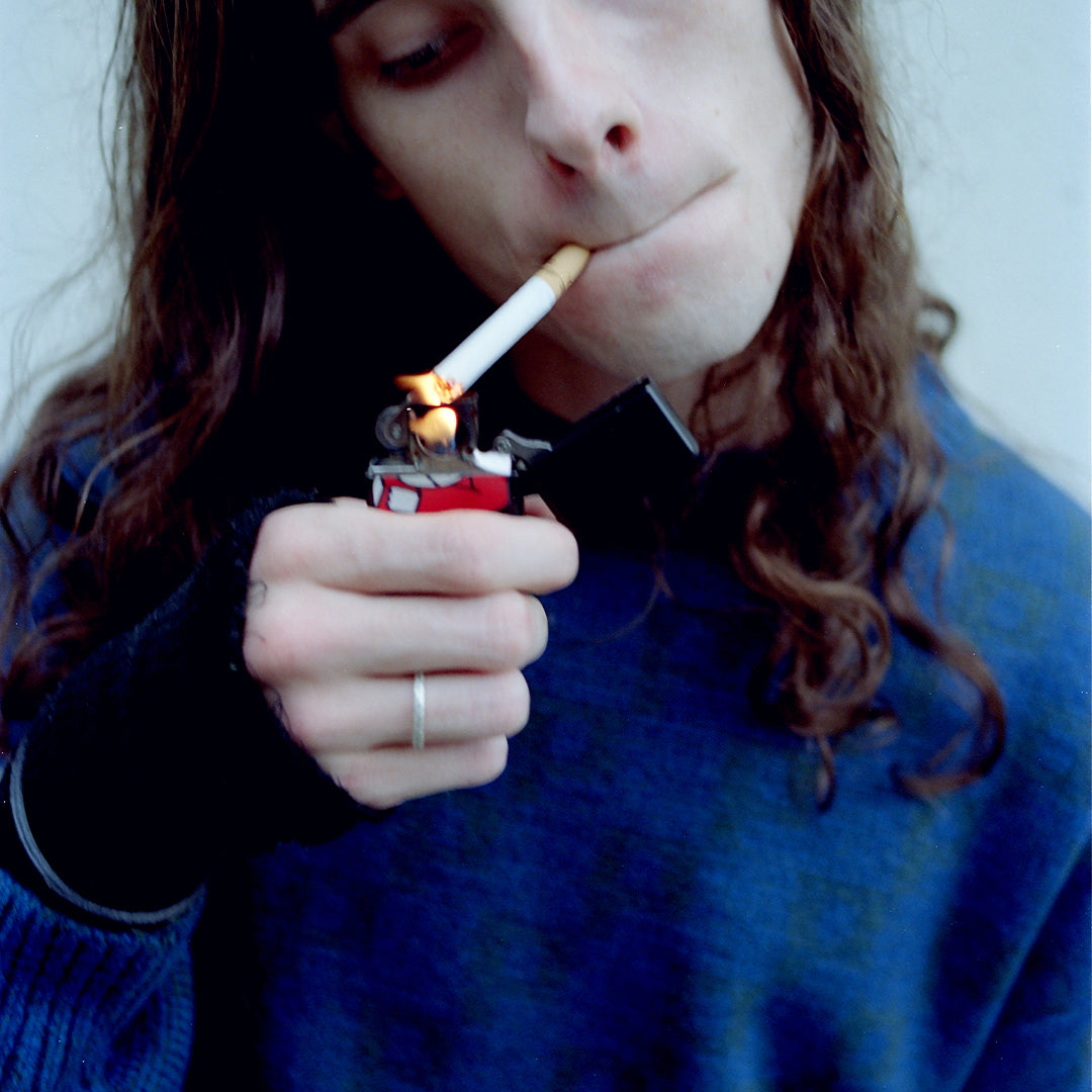 POLAR SKATE CO.(ポーラー スケート カンパニー)| P PATTERN GEORGE SWEATER / BLUE/GREEN | スノーボード・スケートボードのTACTICS JAPAN