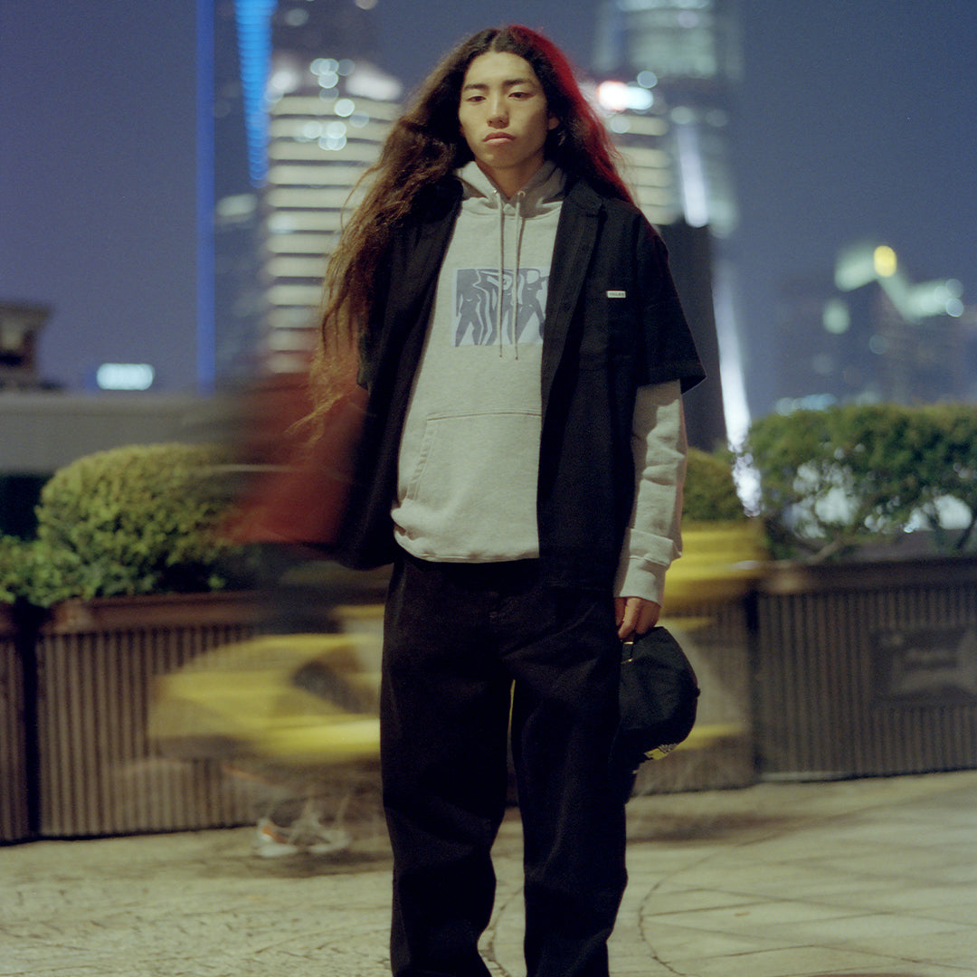 POLAR SKATE CO.(ポーラー スケート カンパニー)| CUT OUTS DAVE HOODIE / HEATHER GREY | スノーボード・スケートボードのTACTICS JAPAN