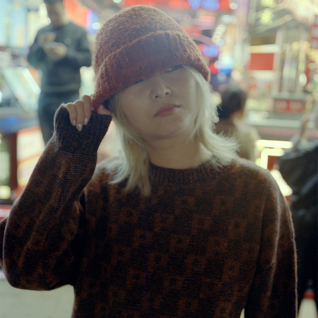 POLAR SKATE CO.(ポーラー スケート カンパニー)| P PATTERN GEORGE SWEATER / NAVY/ORANGE | スノーボード・スケートボードのTACTICS JAPAN