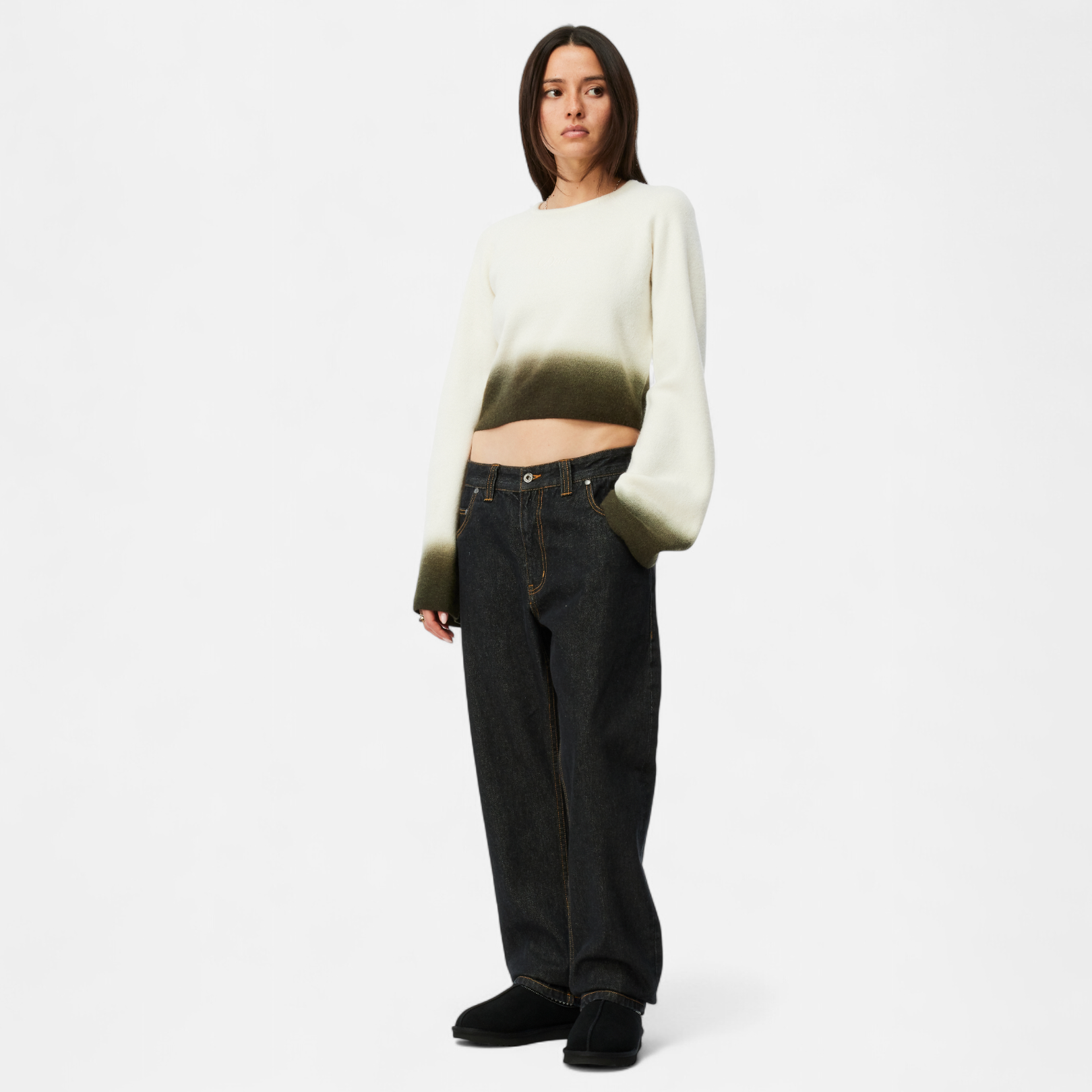 DIME MTL(ダイム モントリオール)| CROPPED MOHAIR KNIT / GRADIENT CREAM | スケートボード・スノーボードのTACTICS JAPAN