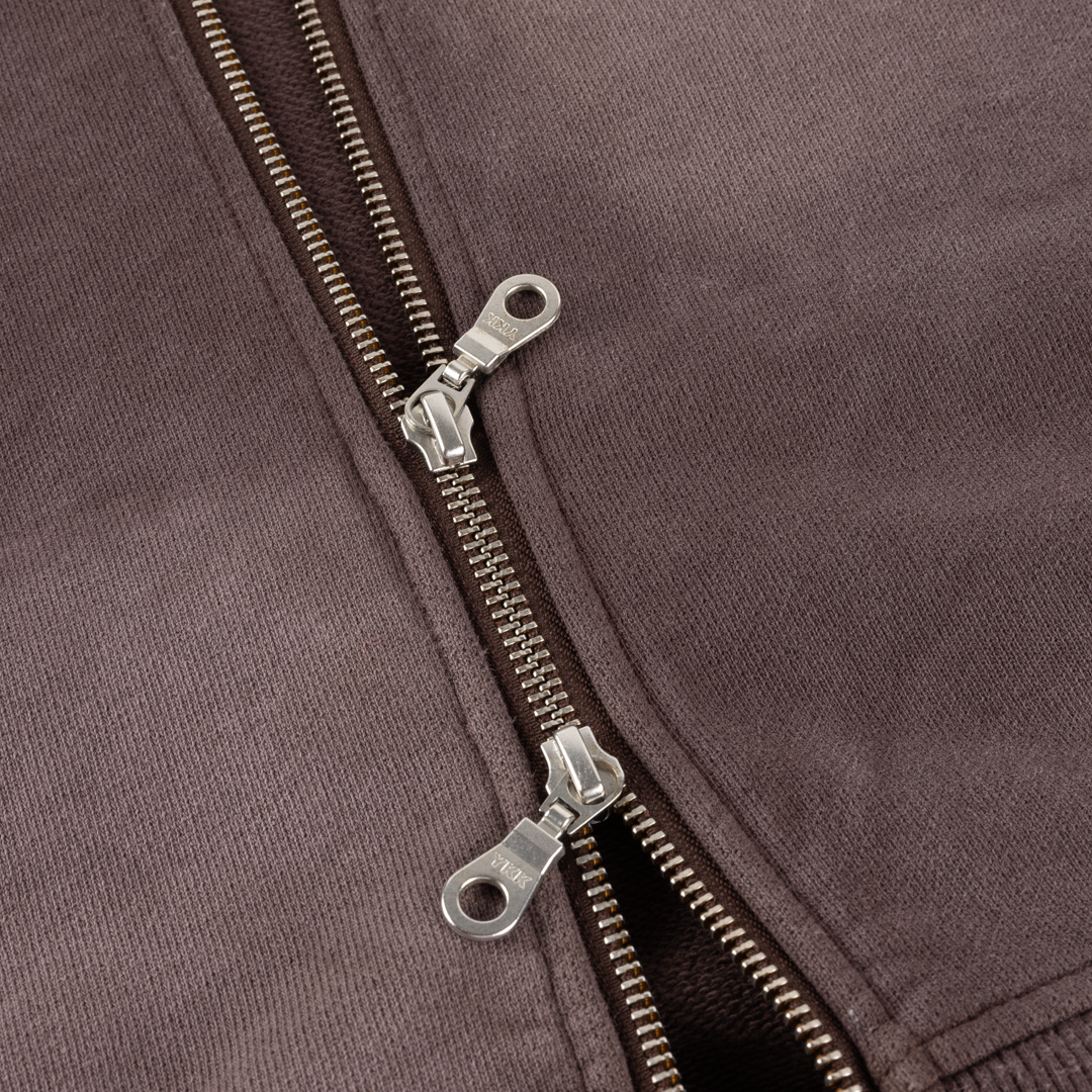 DIME MTL(ダイム モントリオール)| CROPPED ZIP HOODIE / BROWN WASHED | スケートボード・スノーボードのTACTICS JAPAN