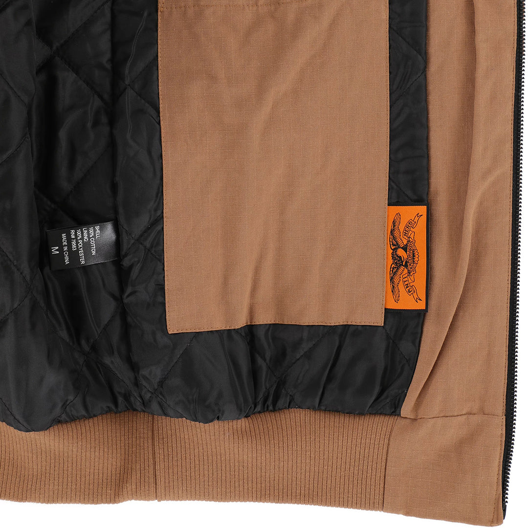 ANTIHERO SKATEBOARDS(アンチヒーロー スケートボード)| BASIC EAGLE RIPSTOP HOODED JACKET / BROWN | スノーボード・スケートボードのTACTICS JAPAN