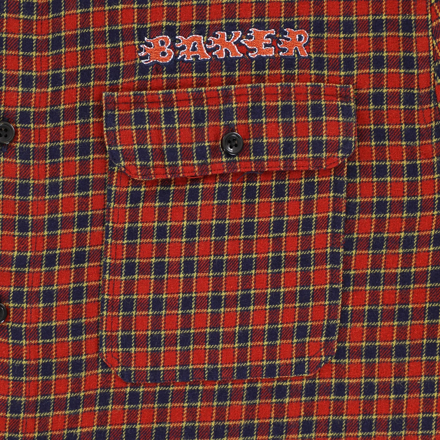 Flames Plaid Long Sleeve Button Up