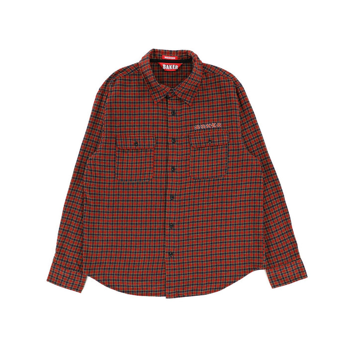 Flames Plaid L/S Button Up