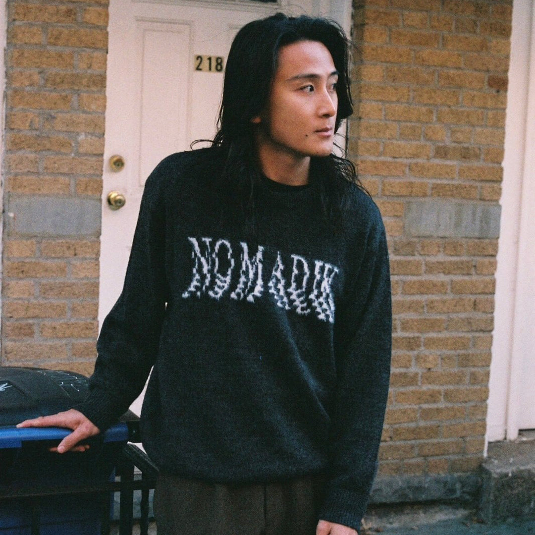 NOMADIK(ノマディック)| JACQUARD SWEATER 2026 / GRAY/WHITE | スノーボード・スケートボードのTACTICS JAPAN