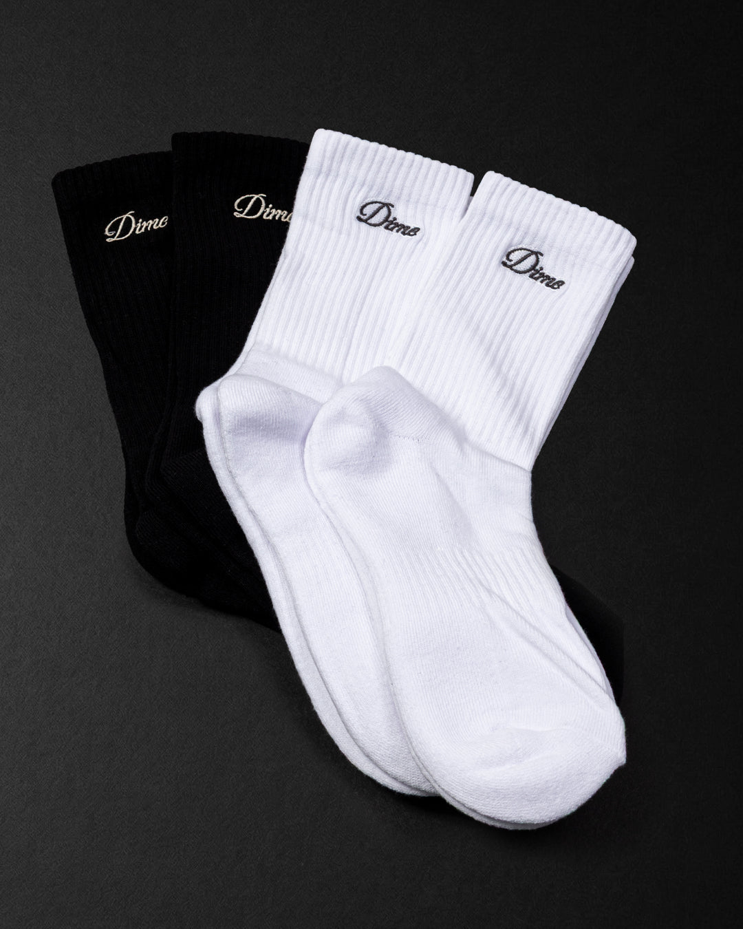 TWO PACK CREW SOCKS / BLACK