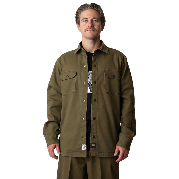 DICKIES SKATEBOARDING(ディッキーズ スケートボーディング)| MIKE ANDERSON FLEX DUCK SHACKET / DARK OLIVE | スノーボード・スケートボードのTACTICS JAPAN