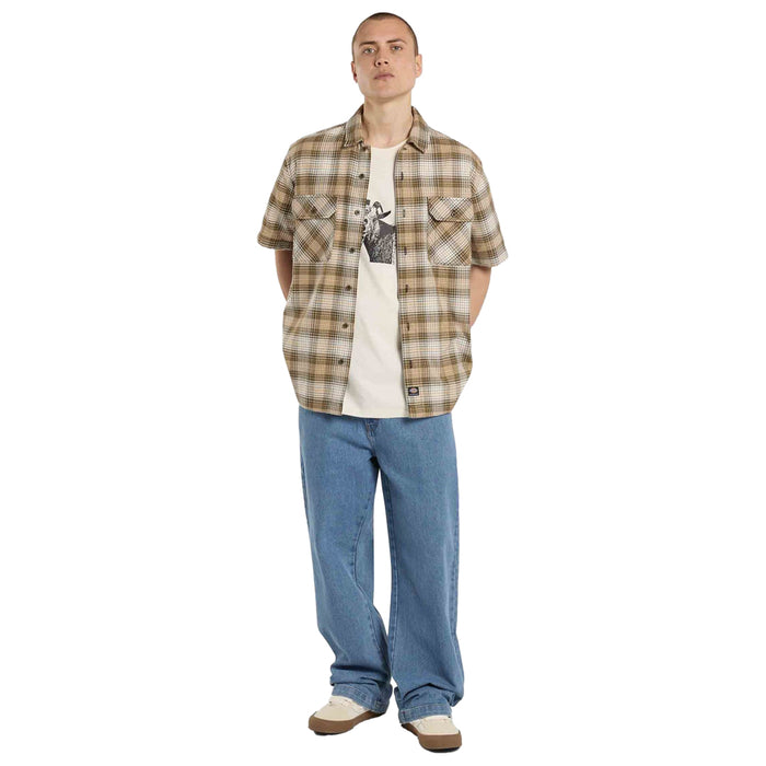 DICKIES SKATEBOARDING(ディッキーズ スケートボーディング)| MIKE ANDERSON CHECK SHORT SLEEVE SHIRT / DARK OLIVE | スノーボード・スケートボードのTACTICS JAPAN