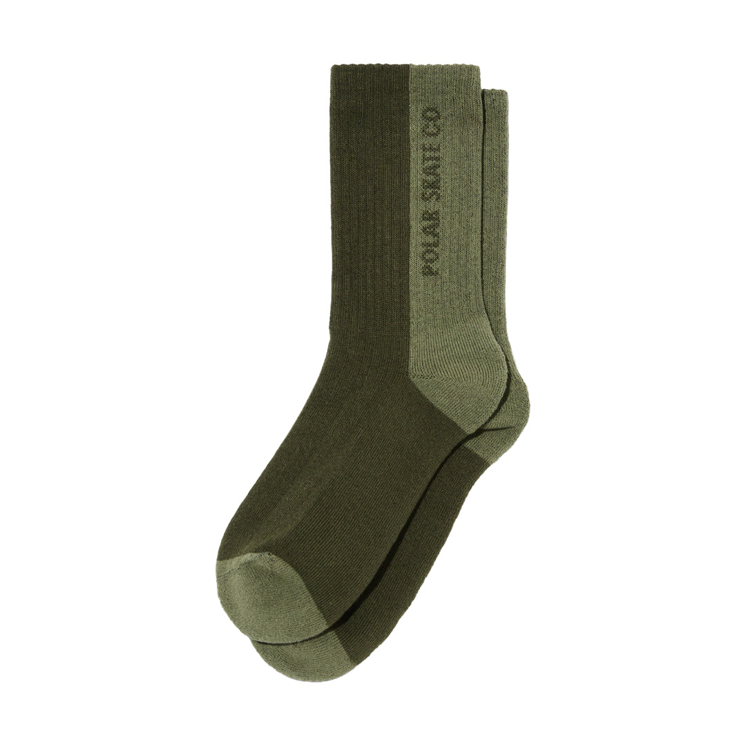 POLAR SKATE CO. (ポーラー スケート カンパニー)| 50 50 RIB SOCKS / UNIFORM GREEN | スノーボード・スケートボードのTACTICS JAPAN