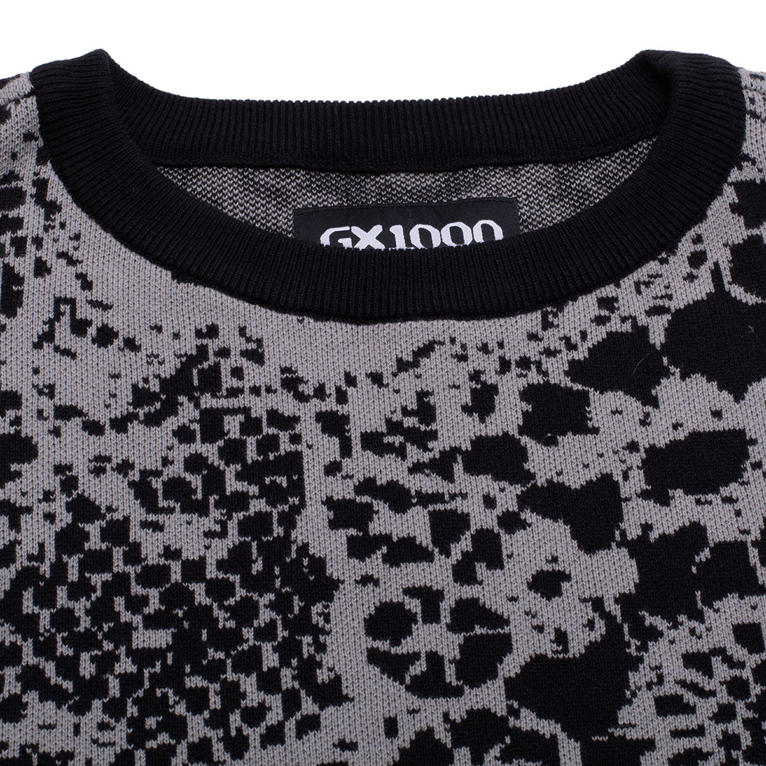 GX1000(ジーエックスワンサウザンド)| JACQUARD KNIT SWEATER LACED / GREY AND BLACK | スノーボード・スケートボードのTACTICS JAPAN