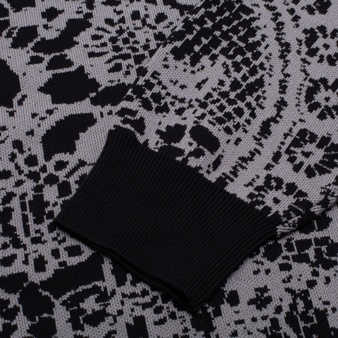 GX1000(ジーエックスワンサウザンド)| JACQUARD KNIT SWEATER LACED / GREY AND BLACK | スノーボード・スケートボードのTACTICS JAPAN