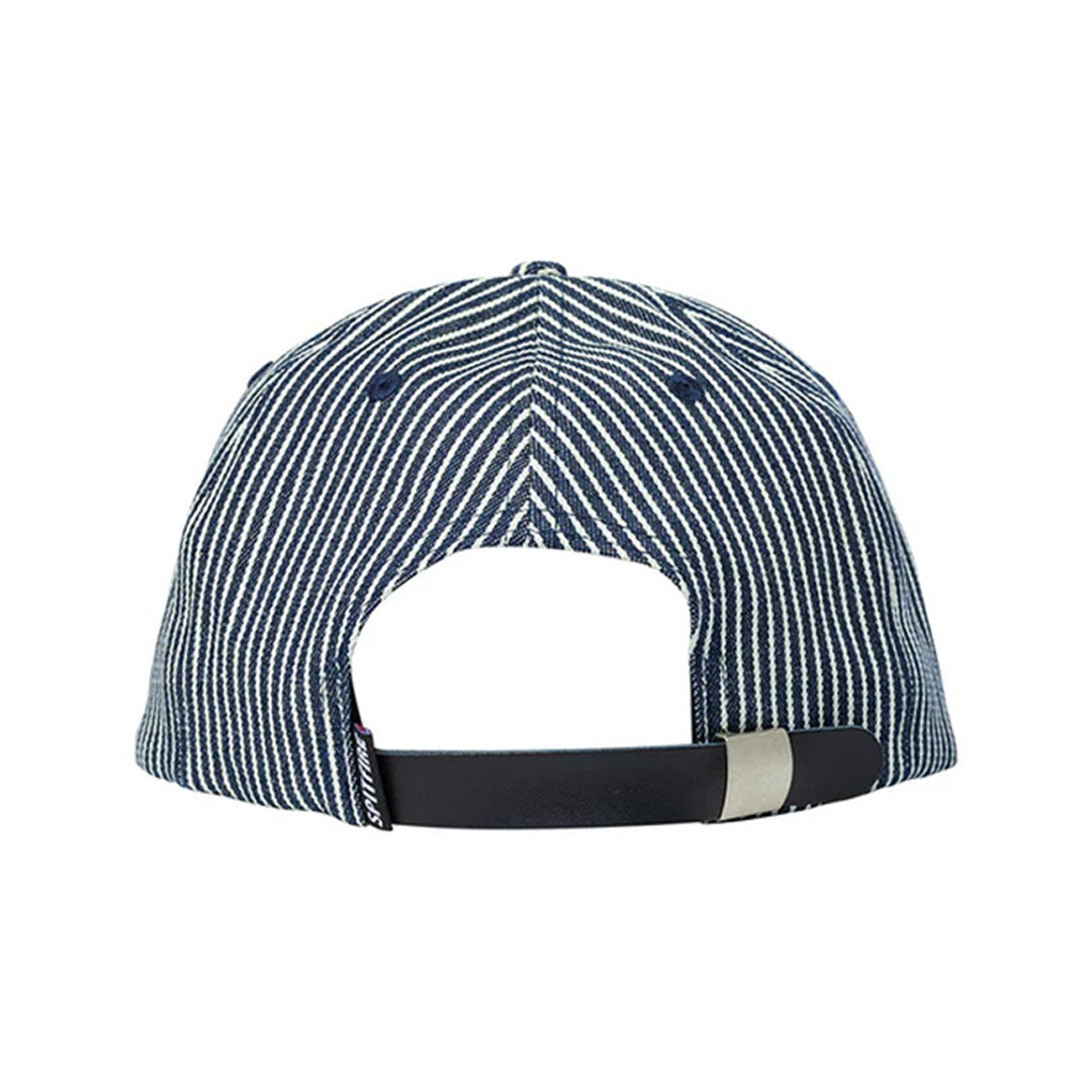 SPITFIRE WHEELS(スピットファイア ウィール)| FLAMES SCRIPT SNAPBACK HAT / INDIGO RAILROAD STRIPE | スノーボード・スケートボードのTACTICS JAPAN