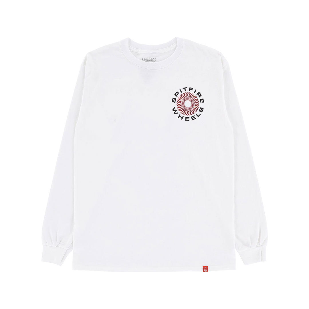 SPITFIRE WHEELS(スピットファイア ウィール)| CLASSIC 87 SWIRL FADE FILL L/S T-SHIRT / WHITE/RED BLACK FADE PRINT | スノーボード・スケートボードのTACTICS JAPAN