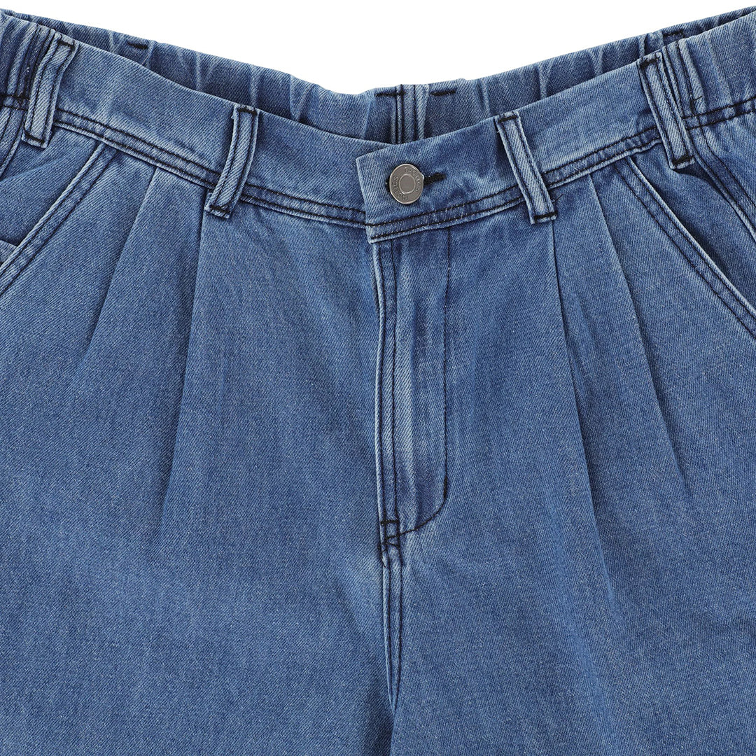 TACTICS(タクティクス)| BUFFET PLEATED DENIM SHORTS / WASHED BLUE DENIM | スノーボード・スケートボードのTACTICS JAPAN