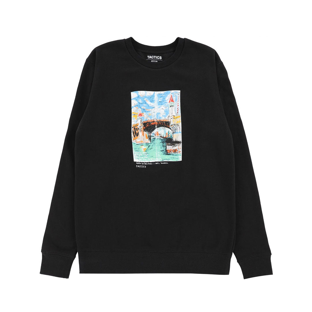 TACTICS(タクティクス)| BURNSIDE 11:11 CREWNECK / BLACK | スノーボード・スケートボードのTACTICS JAPAN