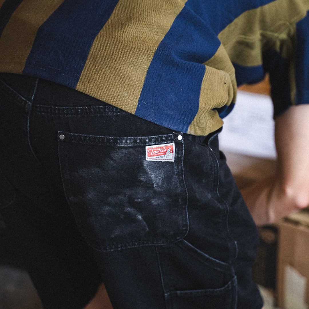 TACTICS(タクティクス)| CARPENTER DENIM SHORTS / WASHED BLACK | スノーボード・スケートボードのTACTICS JAPAN