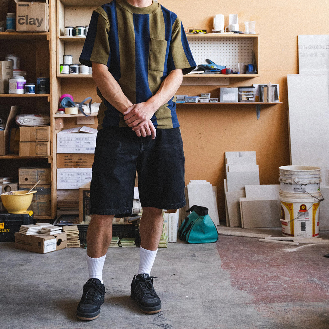 TACTICS(タクティクス)| CARPENTER DENIM SHORTS / WASHED BLACK | スノーボード・スケートボードのTACTICS JAPAN
