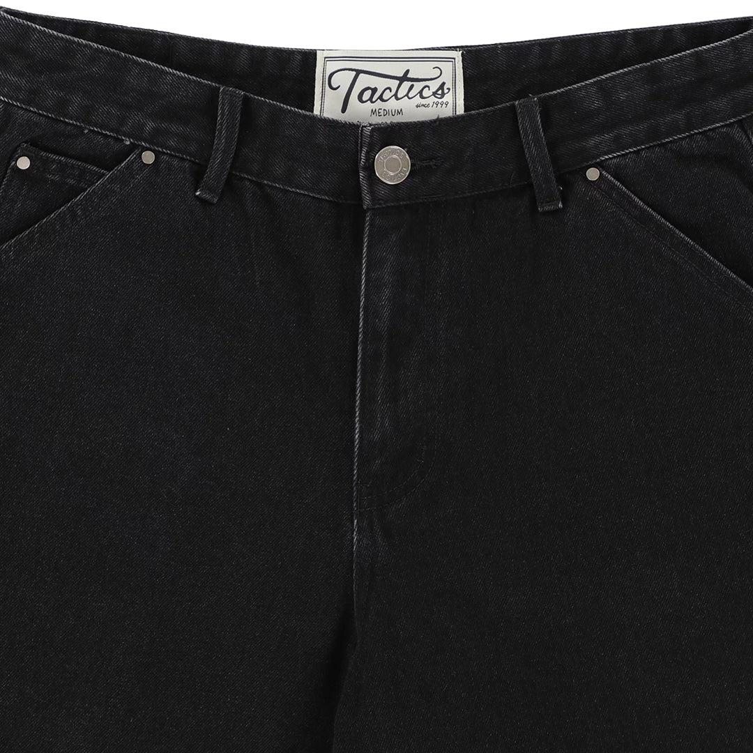TACTICS(タクティクス)| CARPENTER DENIM SHORTS / WASHED BLACK | スノーボード・スケートボードのTACTICS JAPAN