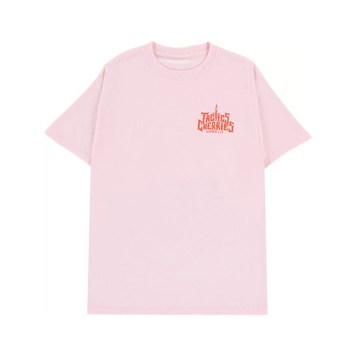 TACTICS(タクティクス)| CHERRIES × TACTICS WHEELS T-SHIRT / LIGHT PINK | スノーボード・スケートボードのTACTICS JAPAN