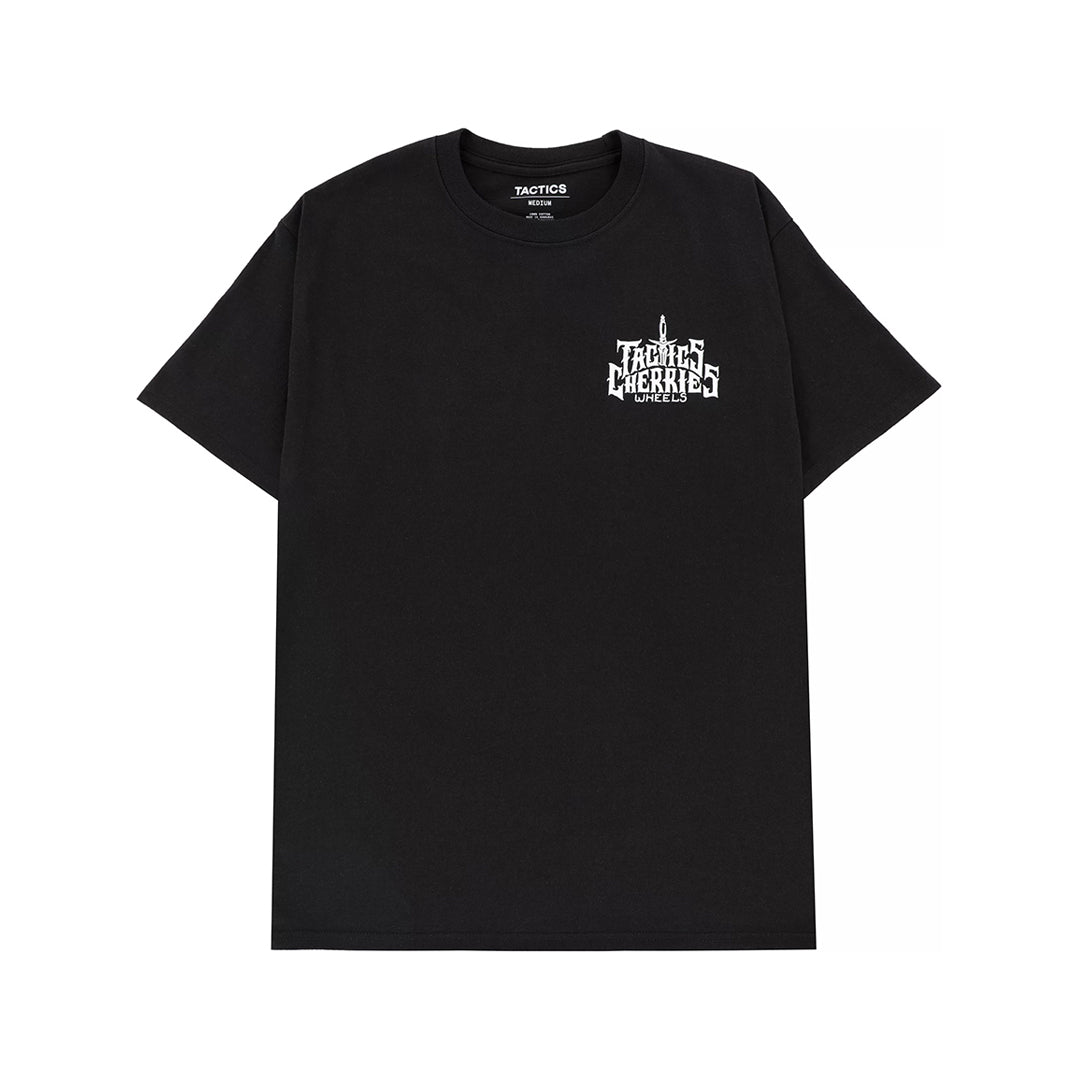 TACTICS(タクティクス)| CHERRIES × TACTICS WHEELS T-SHIRT / BLACK | スノーボード・スケートボードのTACTICS JAPAN