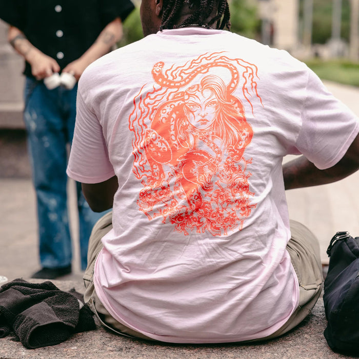 TACTICS(タクティクス)| CHERRIES × TACTICS WHEELS T-SHIRT / LIGHT PINK | スノーボード・スケートボードのTACTICS JAPAN