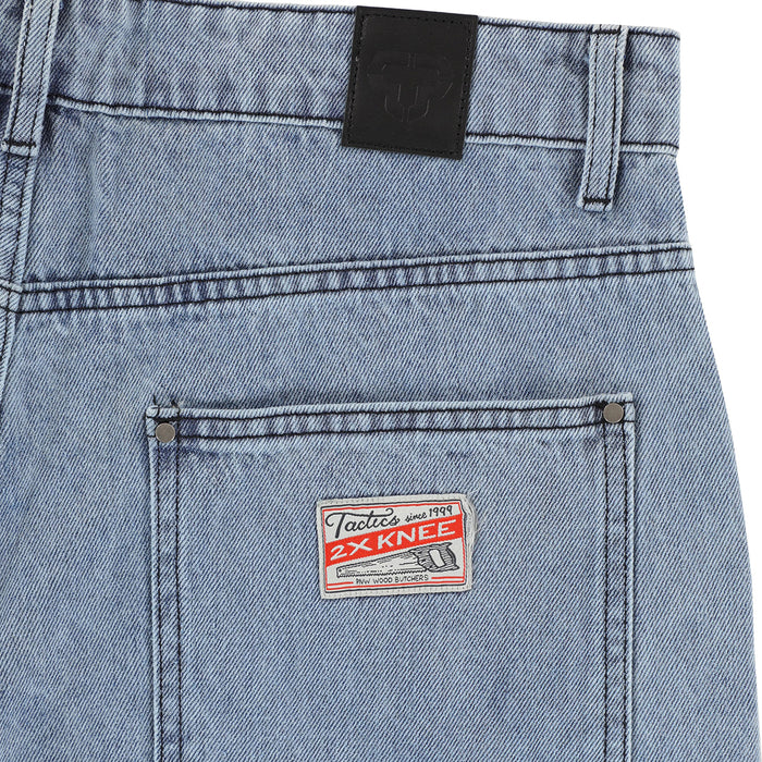 TACTICS(タクティクス)| DOUBLE KNEE JEANS / WASHED BLUE | スノーボード・スケートボードのTACTICS JAPAN